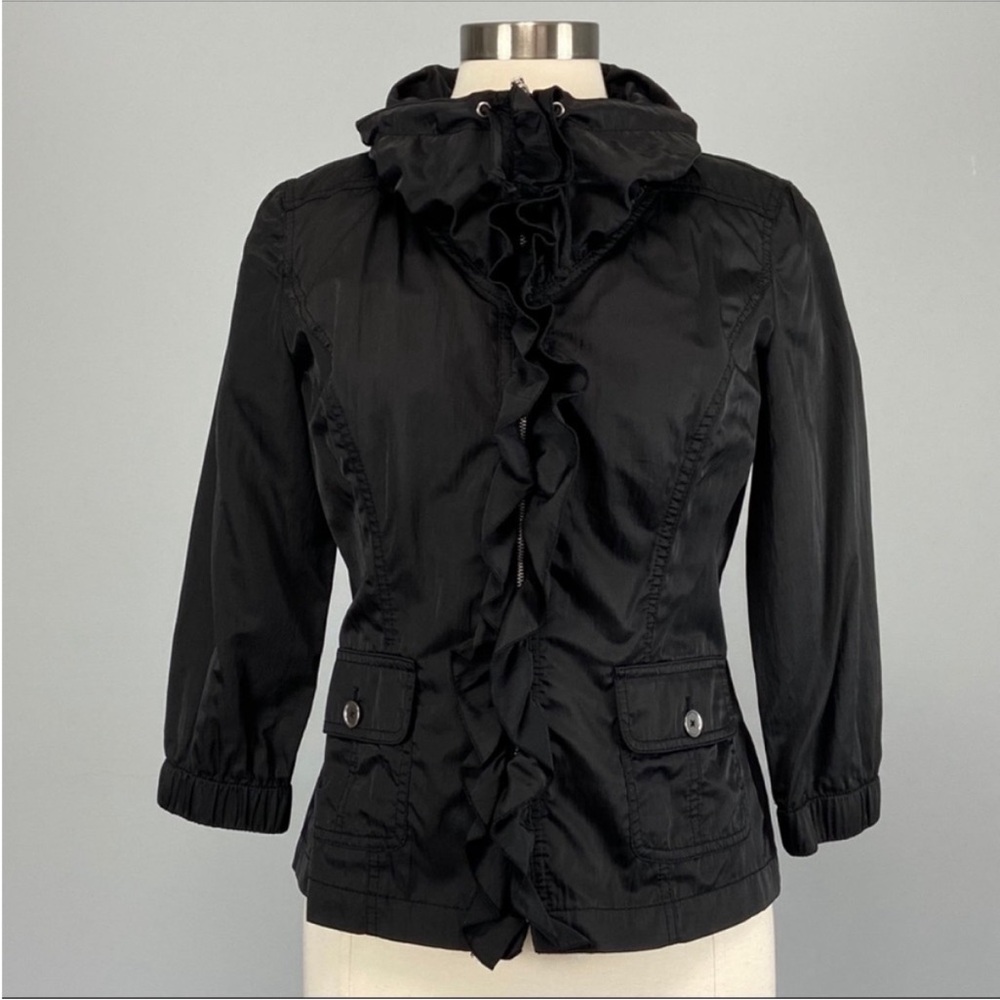WHBM Black Ruffle Jacket - Picture 2 of 9